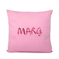 Personalized Canvas Cushion Cover with Embroidered Hand Written Name (More Colors)