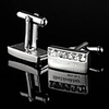 Personalized Classic Silver Cufflinks With Rhinestone
