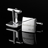 Personalized Classic Simple Square Silver Cufflinks
