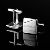 Personalized Classic Simple Square Silver Cufflinks