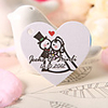 Personalized Heart Shaped Favor Tag - Bride Groom (Set of 60)