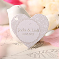 Personalized Heart Shaped Favor Tag - Floral Prints (Set of 60)