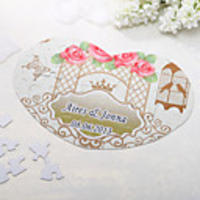 Personalized Heart Shaped Jigsaw Puzzle - Rose