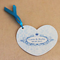 Personalized Heart Shaped Wedding Invitation With Crown - Set Of 50 (More Colors)