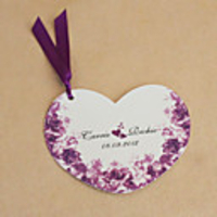 Personalized Heart Shaped Wedding Invitation With Roeses- Set Of 50 (More Colors)
