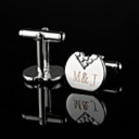 Personalized Irregular Silver Cufflinks