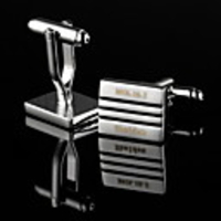 Personalized Oblong Stripe Cufflinks