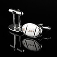 Personalized Oval Silver Cufflinks