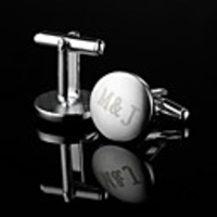 Personalized Round Silver Cufflinks