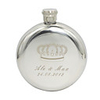 Personalized Round Stainless Steel 5-oz Flask - Crown