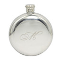 Personalized Round Stainless Steel 5-oz Flask with Glass Window