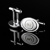 Personalized Silver Oval Cufflinks