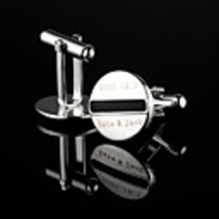 Personalized Silver Round Cufflinks