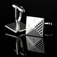 Personalized Silver Square Cufflinks