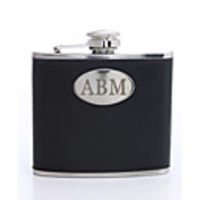 Personalized Simple Black 5-oz Flask