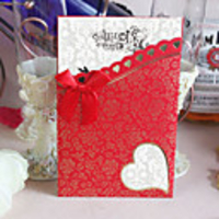 Personalized Simple Design European Style Cutout Heart Wedding Invitation (Set of 60)