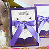 Personalized Simple Design European Style Wedding Invitation With Lilac Bow (Set of 60)