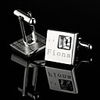 Personalized Simple Square Silver Cufflinks