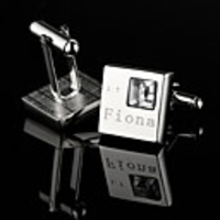 Personalized Simple Square Silver Cufflinks