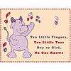 Personalized Singing Cow Double Side Baby Shower Cards - Set of 12