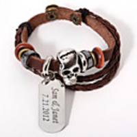 Personalized Skull And Dogtag Bracelet