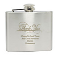 Personalized Stainless Steel 5-oz Flask - Thank You