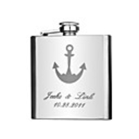 Personalized Stainless Steel 6-oz Flask - Anchor