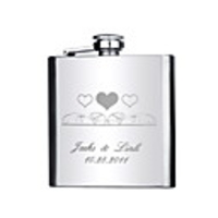 Personalized Stainless Steel 6-oz Flask - Hearts