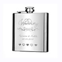 Personalized Stainless Steel 6-oz Flask - Wedding