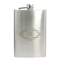 Personalized Stainless Steel 9-oz Flask - Initial