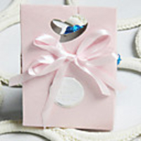 Pink Maple Leaves Design Favor Box With Ribbon (Set of 12)