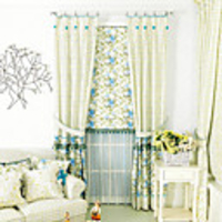 Plaid Polyester Cotton Blend Traditional Energy Saving Curtain Panel