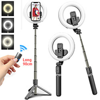 Portable bluetooth Selfie Stick Tripod Extendable Foldable Monopod Light 90cm Selfie Stick With Mobile Phone Universal Lightinthebox