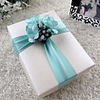 Pretty Favor Box With Blue Ribbon Sash and Flowers (Set of 30)