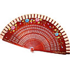 Pretty Floral Wooden Hand Fan - Set of 4 (More Colors)