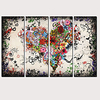 Print Rolled Canvas Prints - Landscape Love Hearts Classic Modern Four Panels Art Prints Lightinthebox