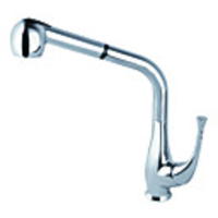 Pull Out Single Handle Solid Brass Chrome Finish Kitchen Faucet