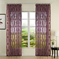 Purple Pattern Sheer Curtain Panel