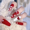 Red and White Snowflake Love Christmas Wear Nail Cute Removable False Nail Patch Nail Piece Finished Product Lightinthebox