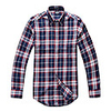 Red Blue Plaid Pattern Quality 100% Cotton Mens Casual Shirt