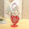 Red Cut-out Rose Design Metal Placecard Holder