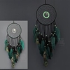 Red Dream Catcher Handmade Gift with Peacock Feathers Luminous Beads Wall Hanging Decor Art Wind Chimes Boho Style Car Hanging Home Pendant Lightinthebox