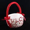 Red Floral and Vine Flower Girl Basket