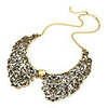 Retro Metal Hollow Sham Collar Necklace