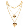 retro necklace alloy peach heart pendant box chain multi-layer necklace fashion street style necklace female Lightinthebox