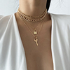 retro necklace creative lock-shaped necklace key combination thick chain elements,  Lightinthebox