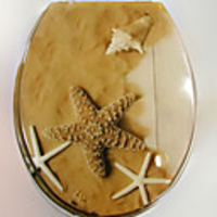 Retro Sand Bank Starfish Pattern Toilet Seat