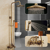 Retro Style Brass Rainfall Shower System, Mount Outside Copper Finish Bath Shower Mixer Taps with Rain Shower, Handshower, Bodysprays and Drain Lightinthebox