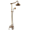Retro Style Retro Vintage Shower Faucet Brass Oil-rubbed Bronze Rainfall Two Handles Three Holes Shower System Contain with Rain Shower/Shower rod/Handshower/Supply Lines and Hot/Cold Water Lightinthebox