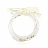 riah fashion glitter jelly stacking bangle set - prayer waterproof sparkly powder multi layer friendship bracelets (ivory) Lightinthebox